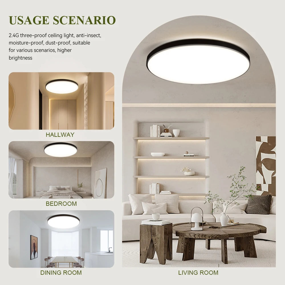 Lampa sufitowa LED 15W-50W | Plafon do kuchni, salonu, sypialni | 3000K/4000K/6500K | 220V