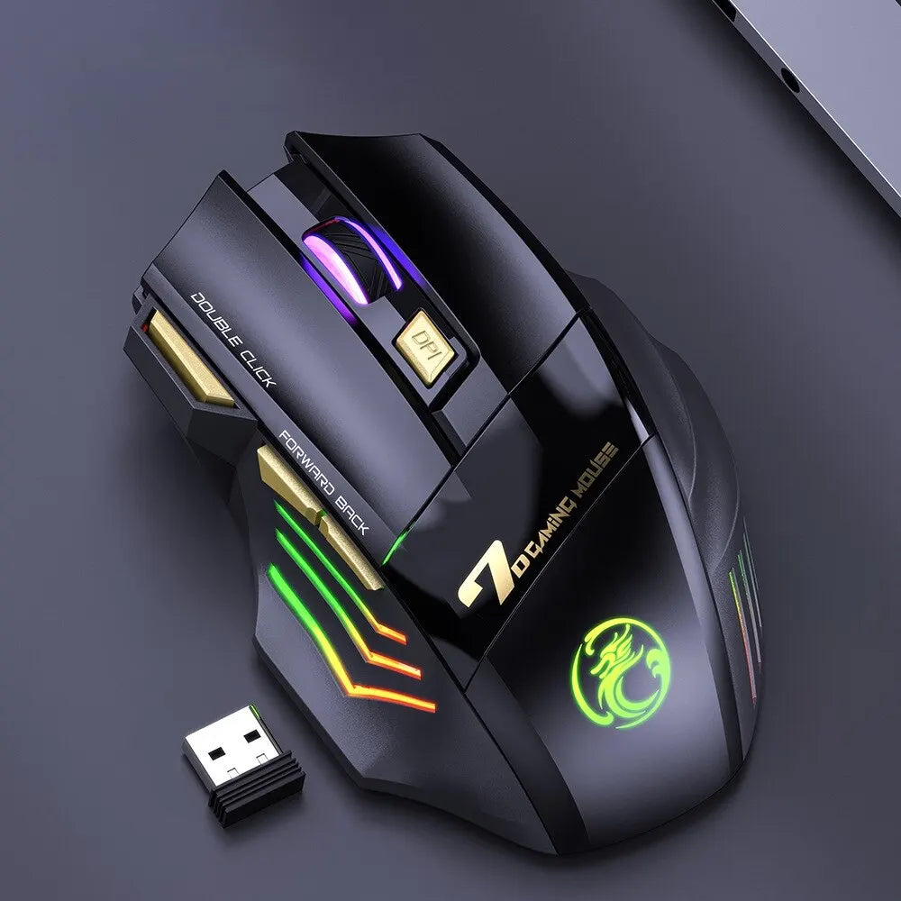 Mysz Bezprzewodowa IMICE GW-X7 Gaming 3200DPI Bluetooth 2.4GHz 7 Klawiszy LED RGB Cicha Ładowalna