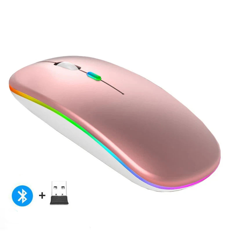 Mysz bezprzewodowa Bluetooth 2.4GHz cicha ładowana USB 1600 DPI