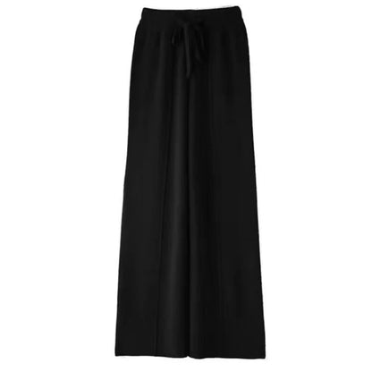 Czarne Spodnie Dresowe Damskie Wide Leg Wysoki Stan – Retro HipHop Korean
