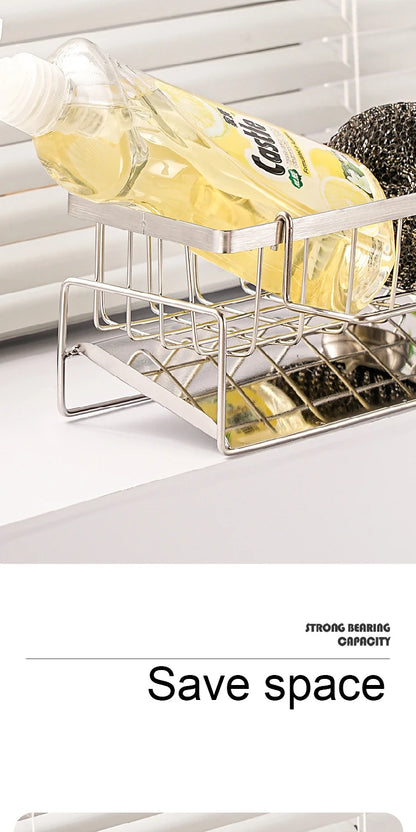 Organizer na gąbkę i akcesoria kuchenne ze stali nierdzewnej – ociekacz na zlew 23x10,5x9cm