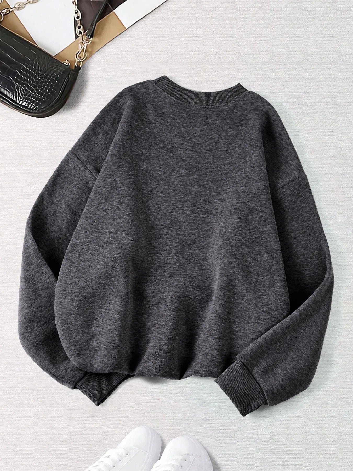 Ciepła Bluza Polarowa Damska bez Kaptura – Luźny Pullover na Jesień Zimę