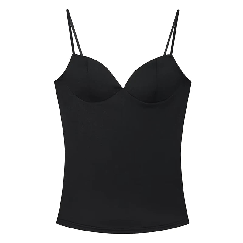 Gorsetowy Top Damski Crop na Ramiączkach – Brązowy Bustier Bodycon Backless