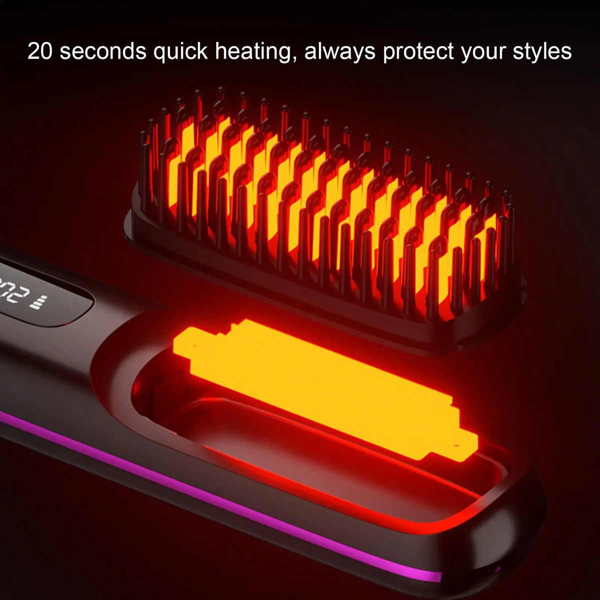 Bezprzewodowa szczotka prostująca 3w1 – lokówka, prostownica, brush | 160-200°C | 240W