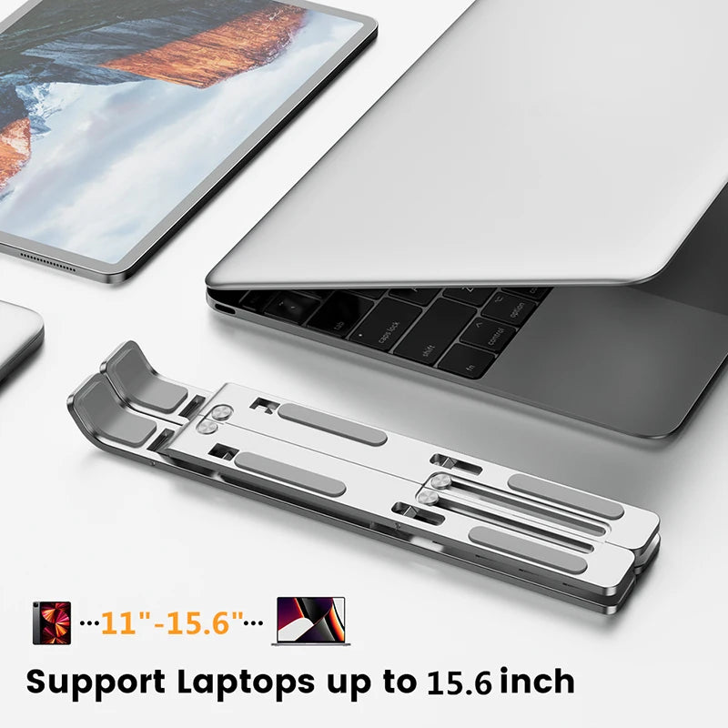 Aluminiowa Składana Podstawka pod Laptopa – Regulowana, Antypoślizgowa