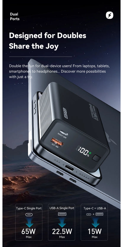 Power Bank 20000mAh PD 65W Szybkie Ładowanie iPhone