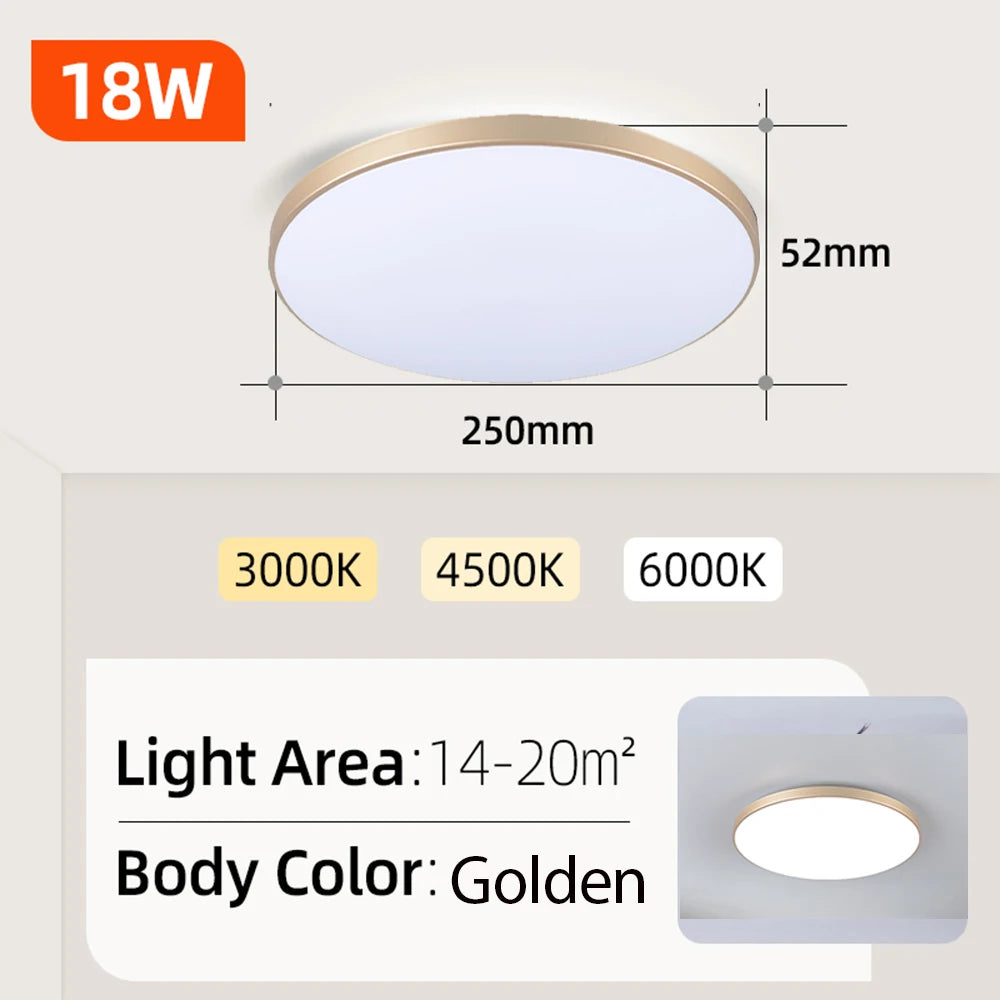 Lampa sufitowa LED 15W-50W | Plafon do kuchni, salonu, sypialni | 3000K/4000K/6500K | 220V