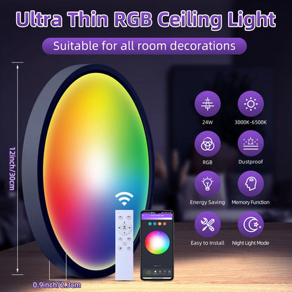 Lampa sufitowa LED 15W-50W | Plafon do kuchni, salonu, sypialni | 3000K/4000K/6500K | 220V