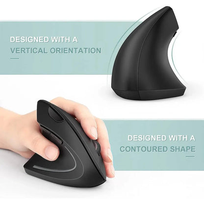 Pionowa Mysz Bezprzewodowa Ergonomiczna 2.4GHz 6 Przycisków DPI 800/1200/1600 do Laptopa PC