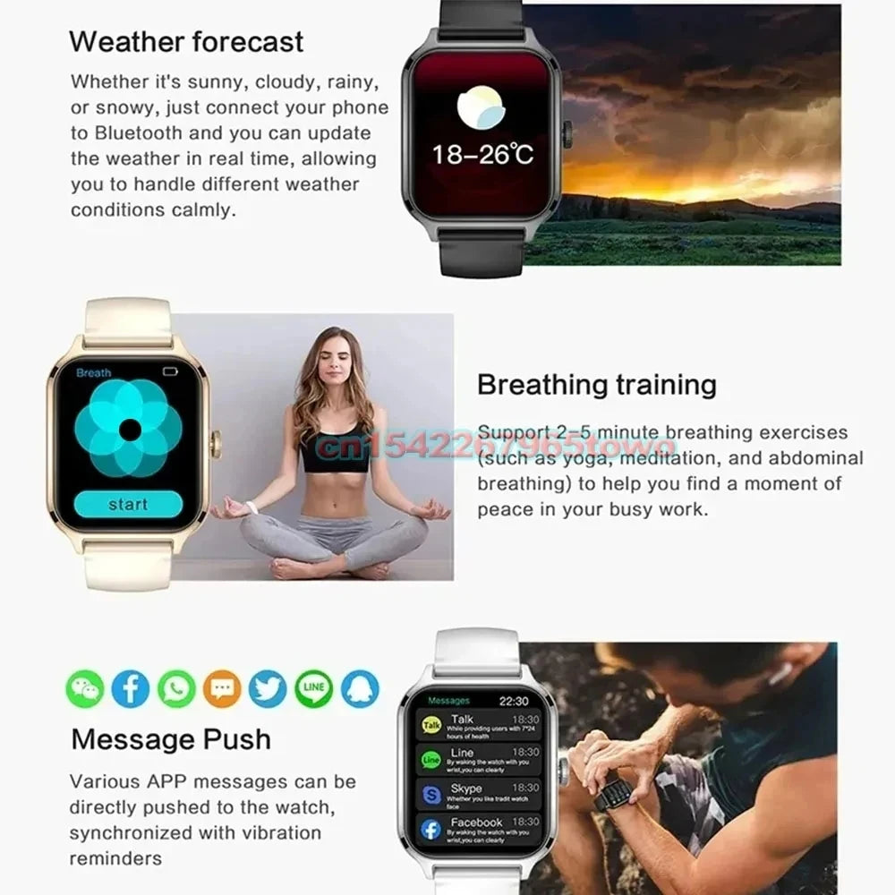 Smartwatch z rozmowami Bluetooth, monitorem zdrowia i ekranem 1.83" – dla niej i dla niego