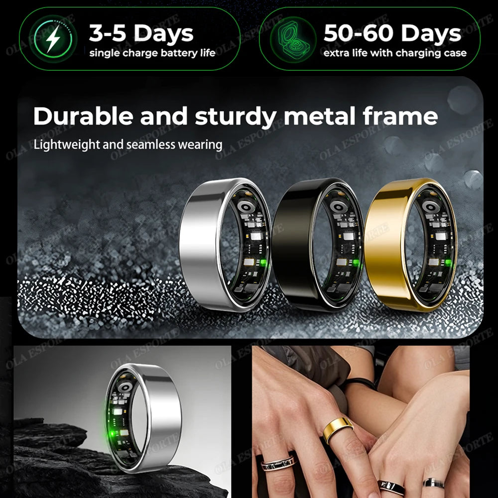 Smartring R09 – Pierścień Smart z Etui | Tętno, SpO2, Temperatura | 5ATM | Android iOS