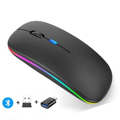 Mysz bezprzewodowa Bluetooth 2.4GHz cicha ładowana USB 1600 DPI