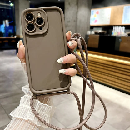 Etui z paskiem przez ramię do iPhone - regulowany sznurek, ochrona przed zarysowaniem