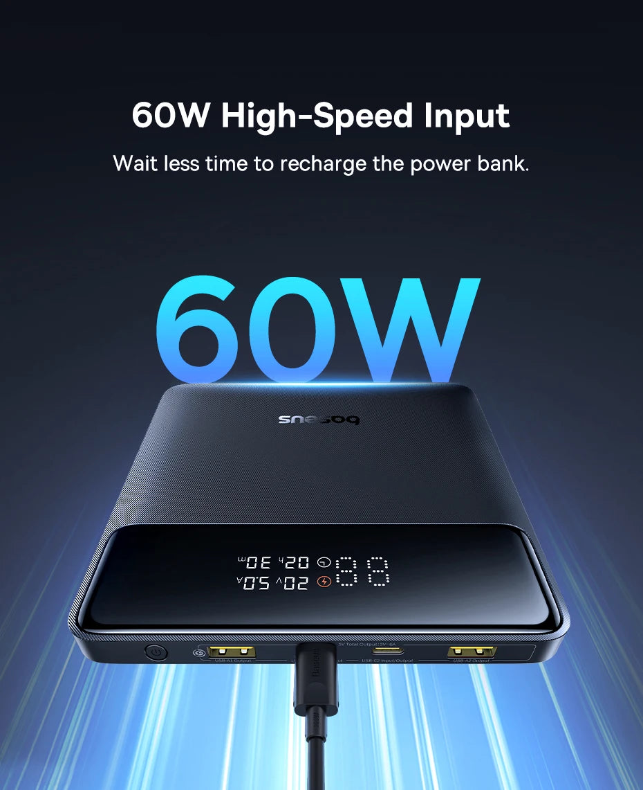 Baseus Power Bank 20000mAh 100W - szybkie ładowanie PD