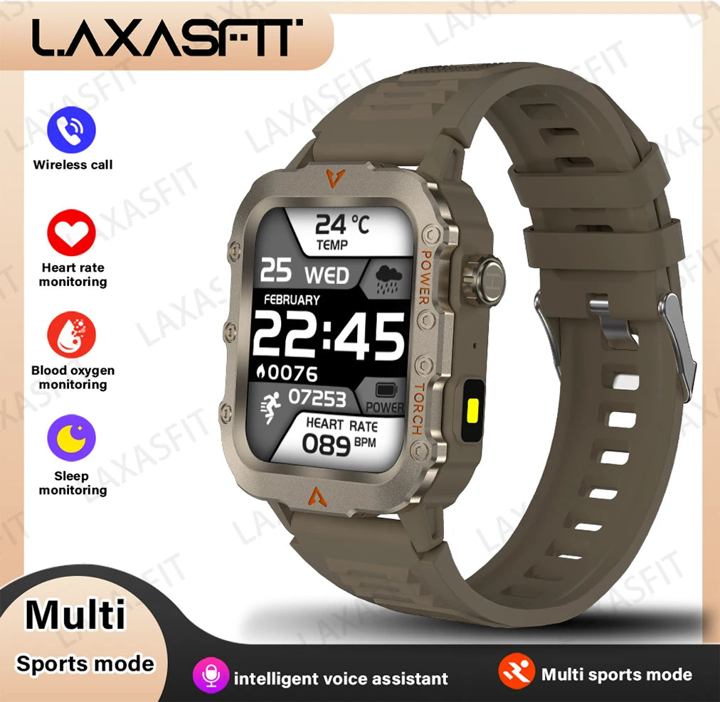 Smartwatch LAXASFIT Q11 – Latarka LED, Monitorowanie Zdrowia, Sport
