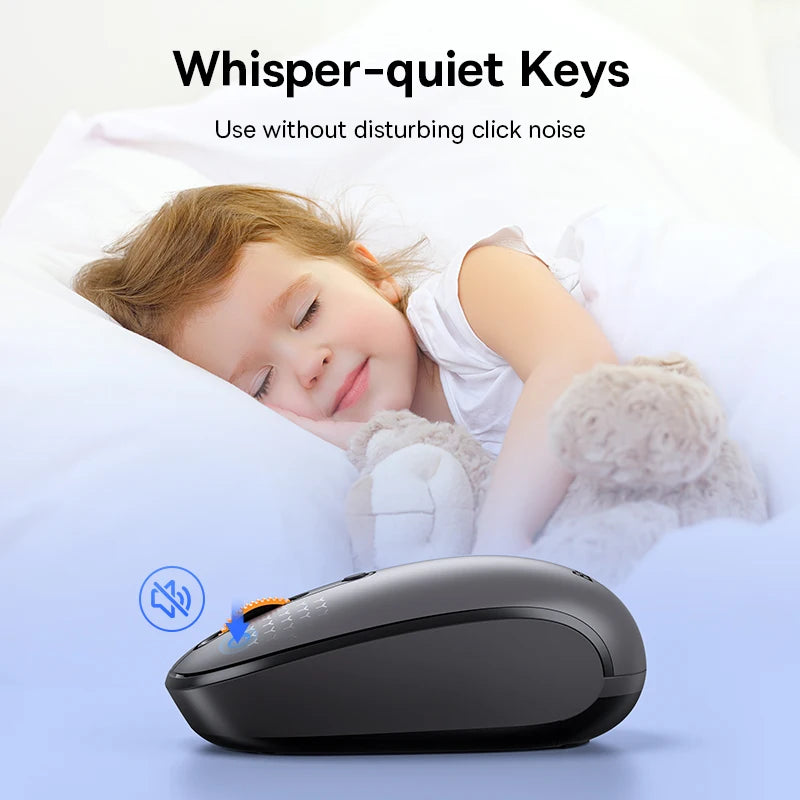 Baseus F01B Mysz Bezprzewodowa Bluetooth 3w1 (BT5.0 + BT3.0 + 2.4GHz) 1600DPI Cicha Ergonomiczna
