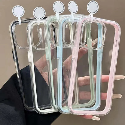 Etui na iPhone z kolorową ramką – przezroczyste, ochronne | iPhone 17 16 15 14 13 12 11 Pro Max Plus
