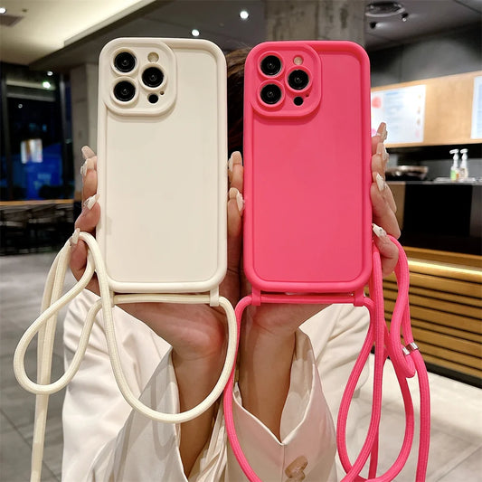 Etui z paskiem przez ramię do iPhone - regulowany sznurek, ochrona przed zarysowaniem
