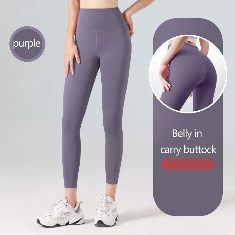 Legginsy Sportowe Prążkowane Bezszwowe – Wysoki Stan, Kontrola Brzucha, Joga