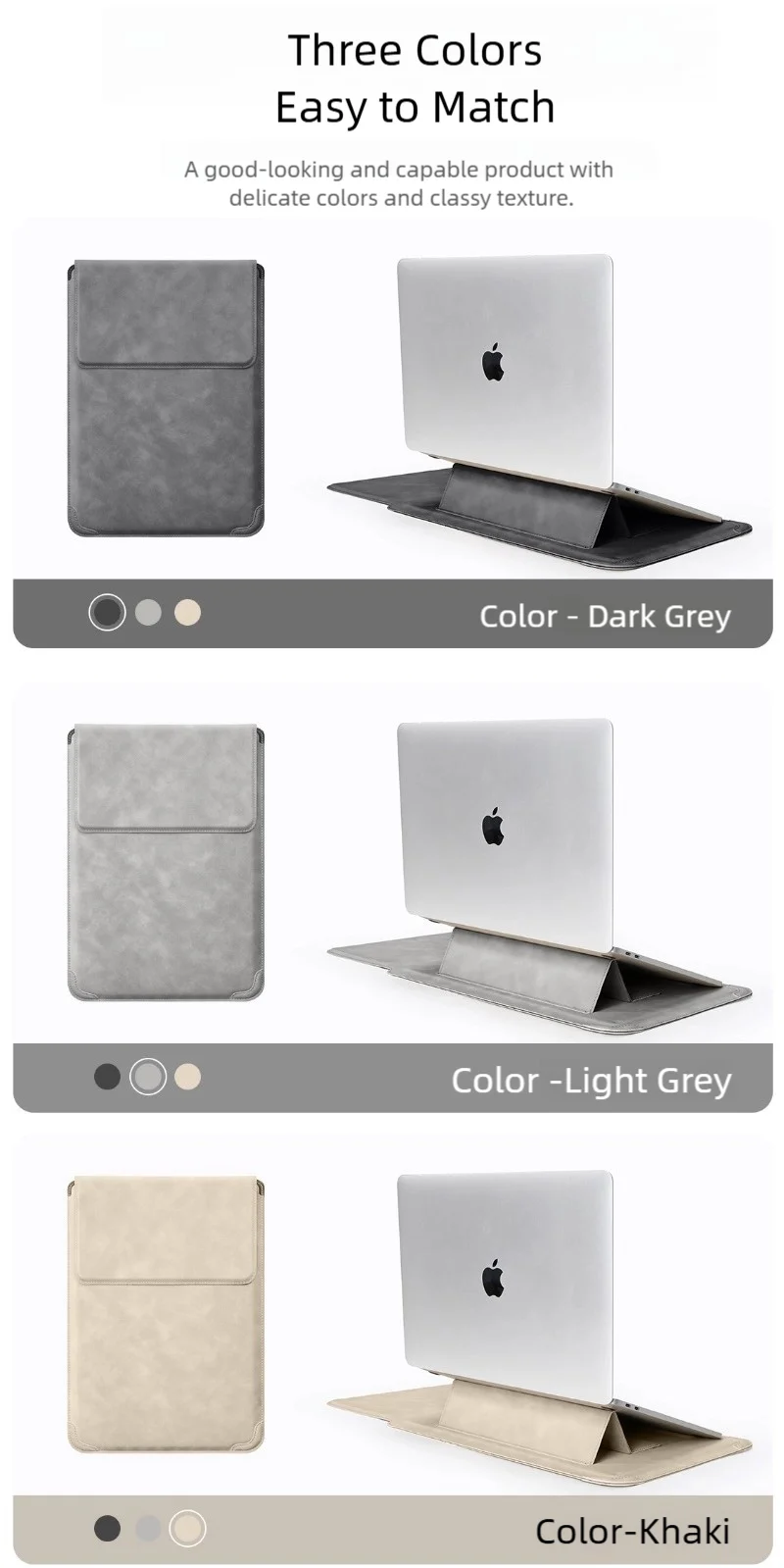 Pokrowiec na laptopa 13 14 15 15.6 16 cali z podstawką – etui do MacBooka, HP, Dell, Huawei