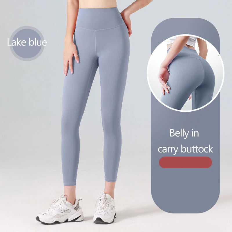 Legginsy Sportowe Prążkowane Bezszwowe – Wysoki Stan, Kontrola Brzucha, Joga