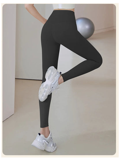 Legginsy Sportowe Prążkowane Bezszwowe – Wysoki Stan, Kontrola Brzucha, Joga