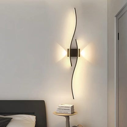 Kinkiet LED Ścienny Aluminiowy 12-18W Salon Sypialnia TV 60-80cm Czarny