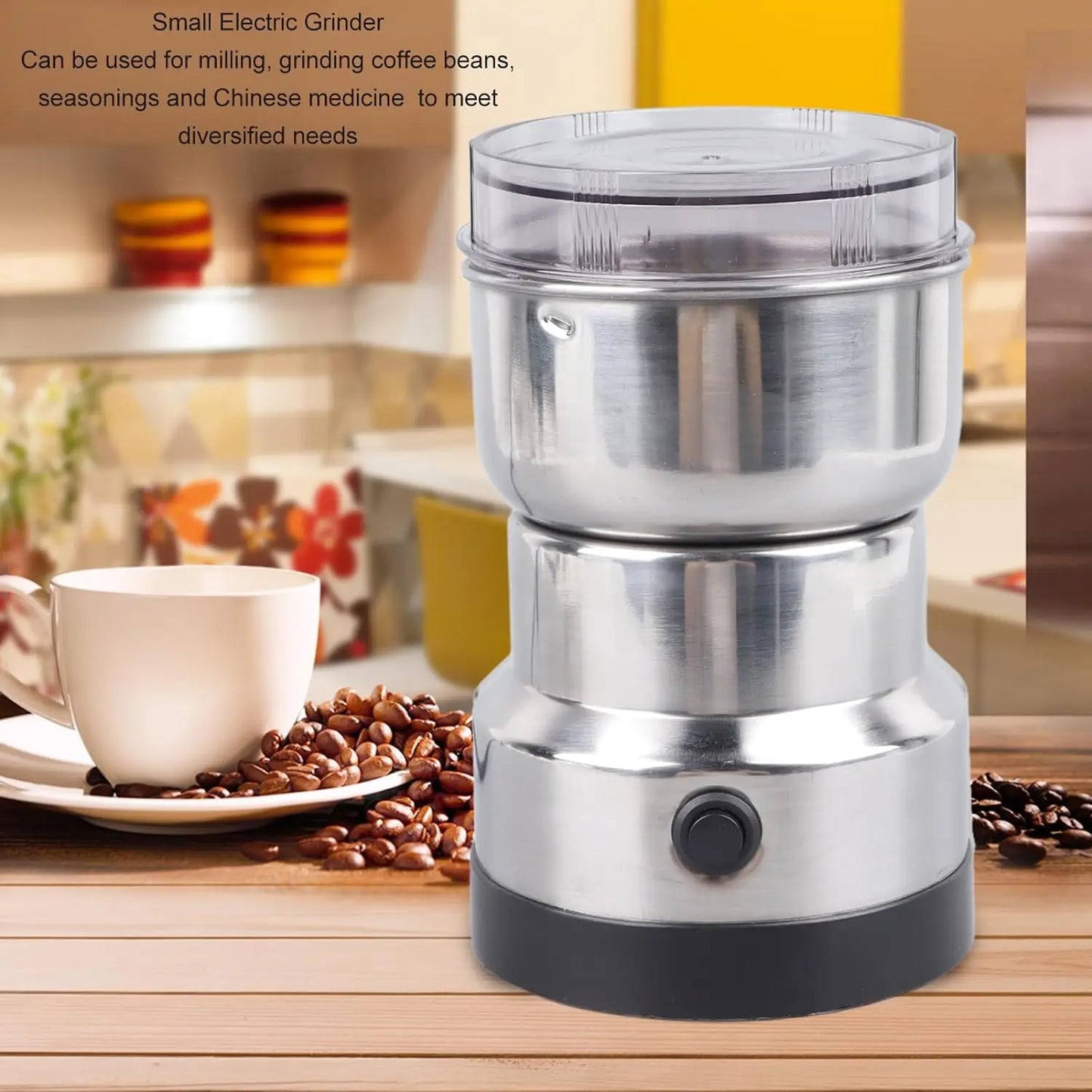 Elektryczny młynek do kawy i przypraw 150W – wielofunkcyjny rozdrabniacz z ostrzem ze stali nierdzewnej