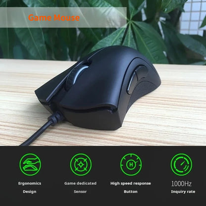 Mysz Gamingowa Razer Przewodowa 6400 DPI 5 Przycisków USB Prawa Ręka LOL E-sport Biuro