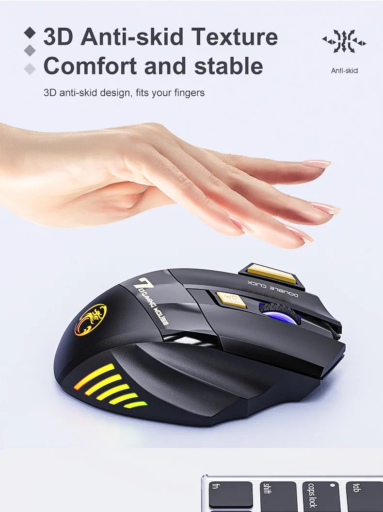 Mysz Bezprzewodowa IMICE GW-X7 Gaming 3200DPI Bluetooth 2.4GHz 7 Klawiszy LED RGB Cicha Ładowalna