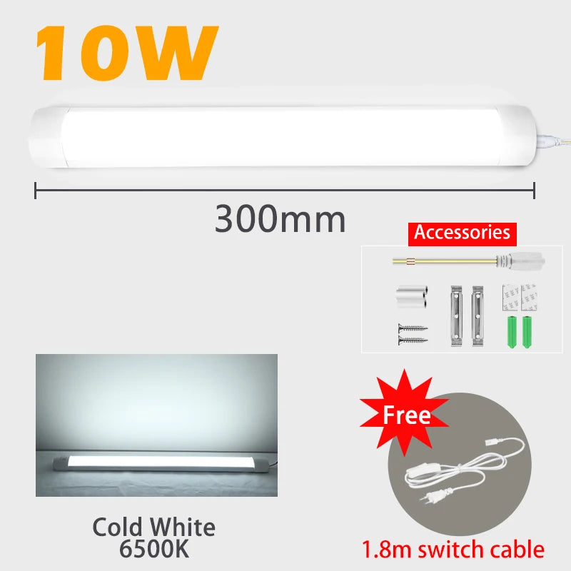 Lampa LED pod szafki kuchenne 10W/20W z przewodem 1,8m | 85-265V