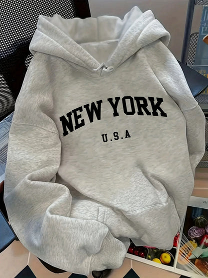 Bluza Unisex z Napisem New York – Oversize HipHop Streetwear Harajuku