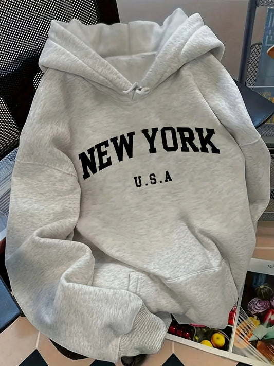 Bluza Unisex z Napisem New York – Oversize HipHop Streetwear Harajuku