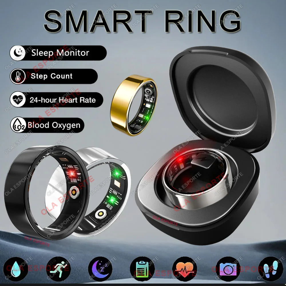 Smartring R09 – Pierścień Smart z Etui | Tętno, SpO2, Temperatura | 5ATM | Android iOS