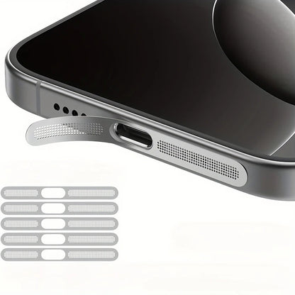 Siateczka przeciwkurzowa do iPhone 12 13 14 15 16 Pro – metalowa ochrona głośnika słuchawkowego (5 szt.)