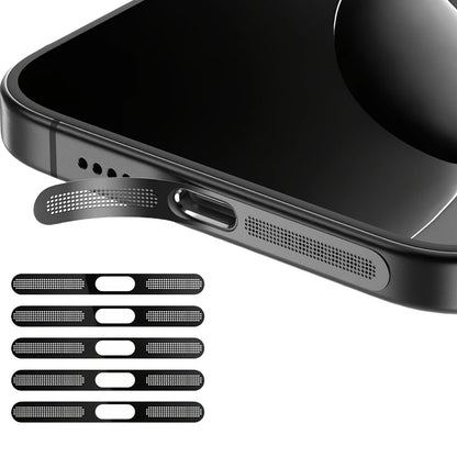 Siateczka przeciwkurzowa do iPhone 12 13 14 15 16 Pro – metalowa ochrona głośnika słuchawkowego (5 szt.)