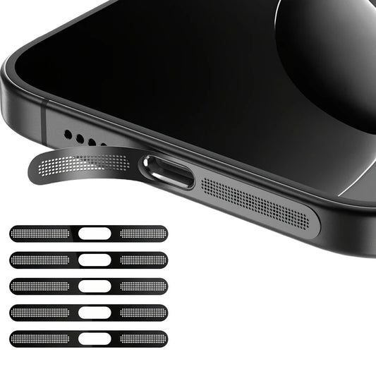 Siateczka przeciwkurzowa do iPhone 12 13 14 15 16 Pro – metalowa ochrona głośnika słuchawkowego (5 szt.)
