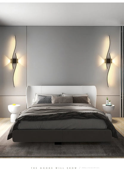 Kinkiet LED Ścienny Aluminiowy 12-18W Salon Sypialnia TV 60-80cm Czarny