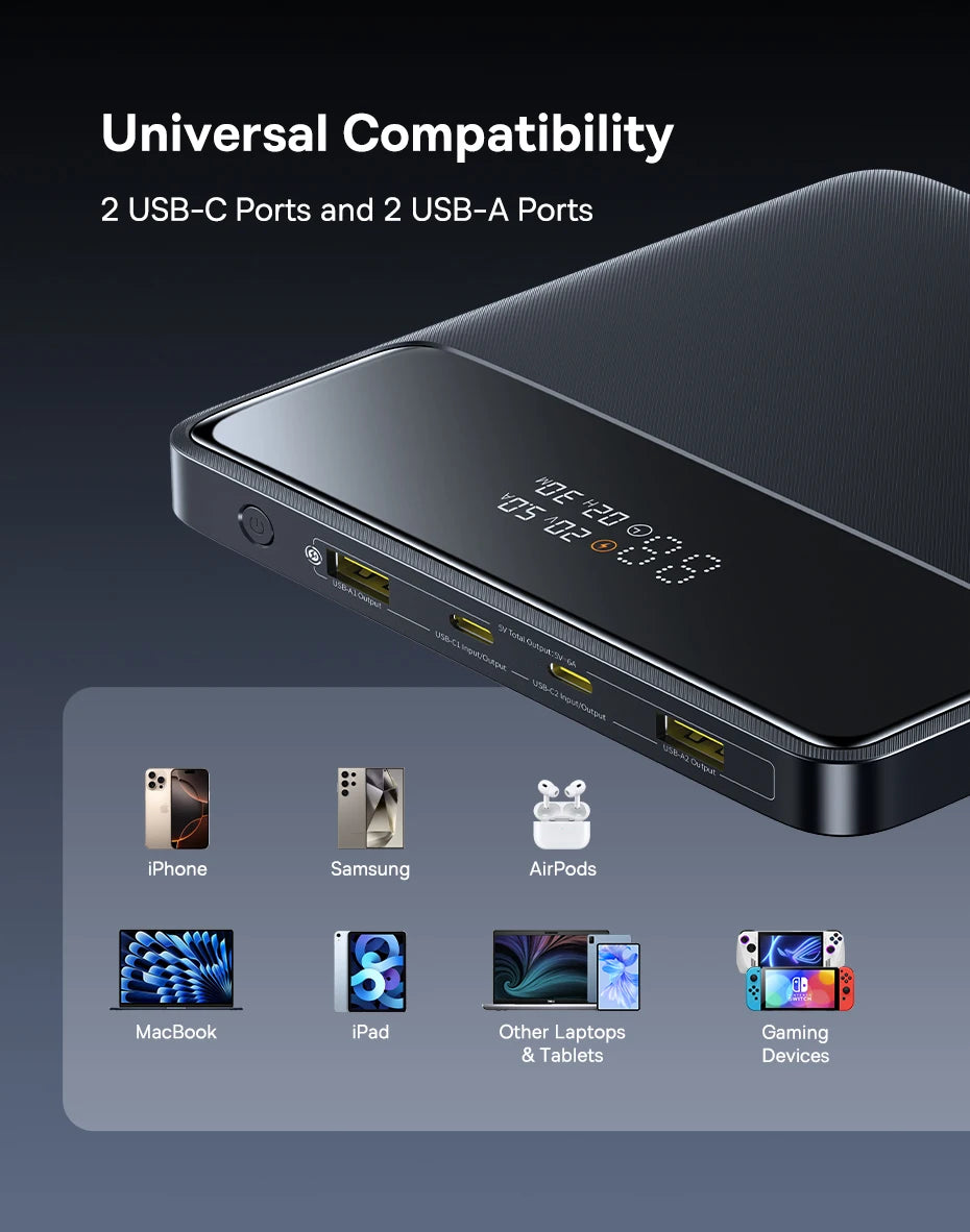 Baseus Power Bank 20000mAh 100W - szybkie ładowanie PD