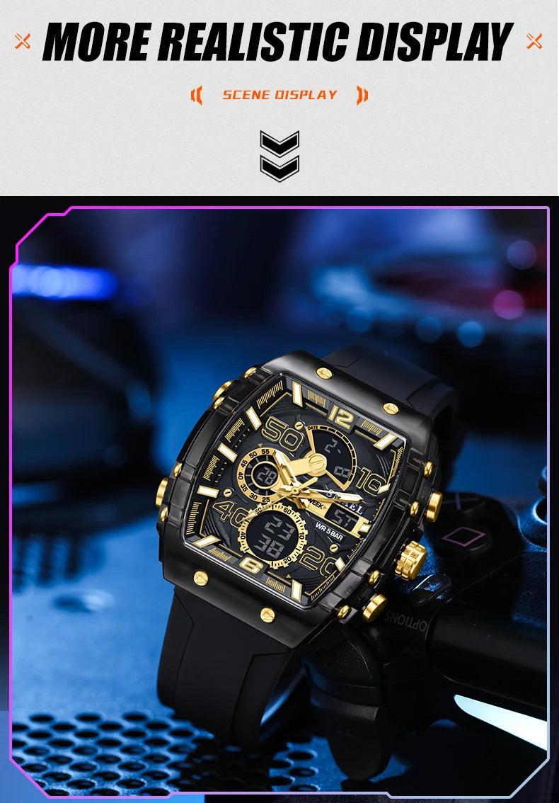 Smartwatch SMAEL 8109 – Dual Display, LED, Wodoszczelny 5ATM, Stoper i Alarm