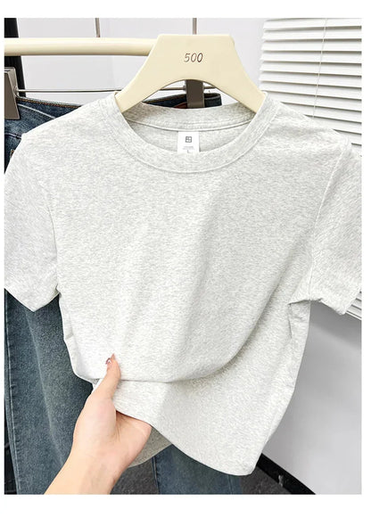 2026 Summer New High Quality Casual T Shirt Sexy Short Sleeved Sleeves Fashion Trend Solid Women Clothing Y2k Tops