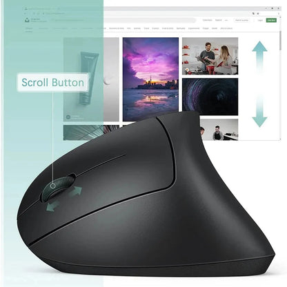 Pionowa Mysz Bezprzewodowa Ergonomiczna 2.4GHz 6 Przycisków DPI 800/1200/1600 do Laptopa PC