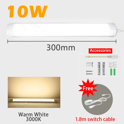 Lampa LED pod szafki kuchenne 10W/20W z przewodem 1,8m | 85-265V