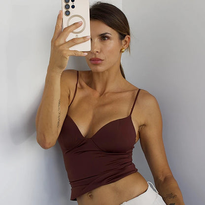 Bordowy Top Gorsetowy Damski Bustier – Elegancki Camisole z Odkrytymi Plecami
