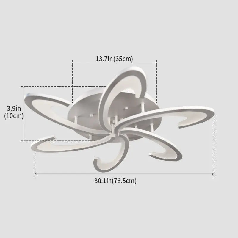 Lampa sufitowa LED Kwiat | Akryl i aluminium | 3 barwy światła | Pilot | 10-15 m²