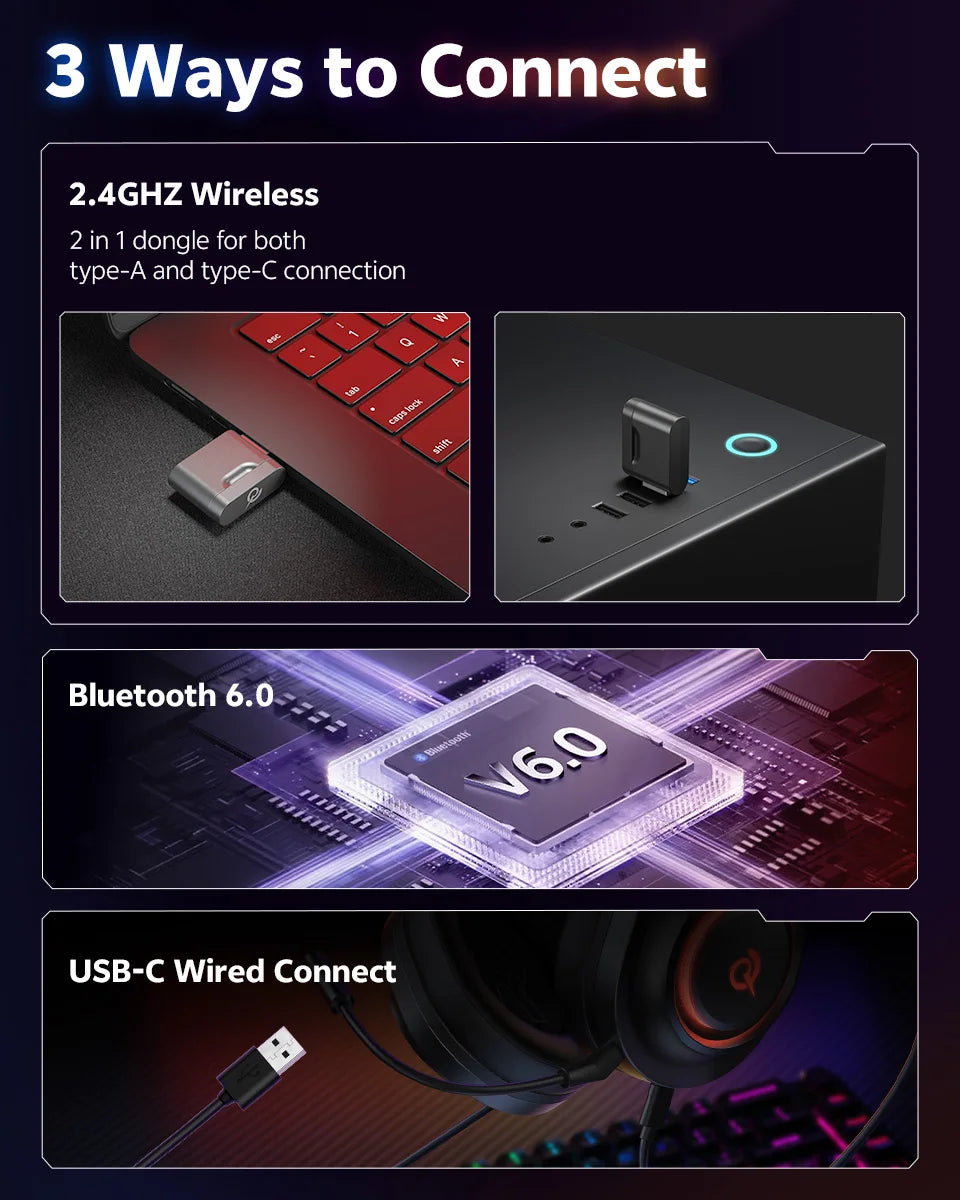 Słuchawki Bluetooth QCY Heroad V200 - 50mm Driver