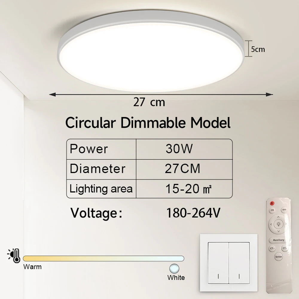 Lampa sufitowa LED 15W-50W | Plafon do kuchni, salonu, sypialni | 3000K/4000K/6500K | 220V