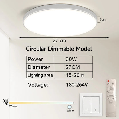 Lampa sufitowa LED 15W-50W | Plafon do kuchni, salonu, sypialni | 3000K/4000K/6500K | 220V