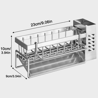 Organizer na gąbkę i akcesoria kuchenne ze stali nierdzewnej – ociekacz na zlew 23x10,5x9cm