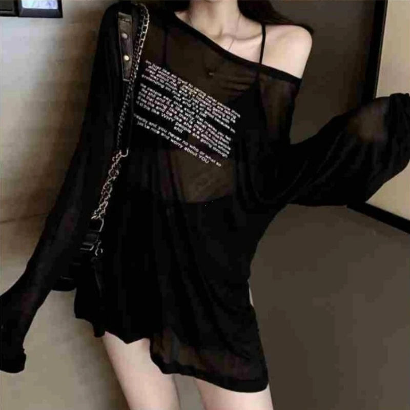 Loose T-shirts for Women Letter Pattern Simple Design Korean Style Summer Clothing Thin All-match Young Students Tops New Trendy